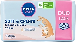 Düfte, Parfümerie und Kosmetik Biologisch abbaubare Tücher 2x57 St. - Nivea Baby Soft & Cream
