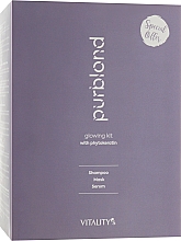 Düfte, Parfümerie und Kosmetik Haarpflegeset - Vitality's Purblond Glowing Kit Revente (Haarshampoo 250ml + Haarmaske 200ml + Haarserum 150ml)