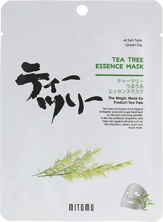 Tuchmaske für das Gesicht mit Teebaumöl - Mitomo Tea Tree Essence Mask — Bild N1