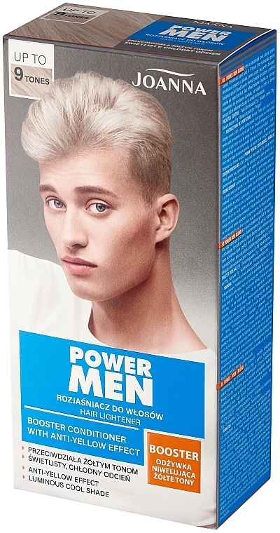 Haaraufheller bis zu 9 Töne - Joanna Power Men Hair Lightener Booster Conditioner With Anti-Yellow Effect — Bild N3