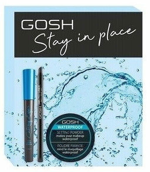 Make-up Set (Mascara 8ml + Puder 7g + Eyeliner 0.35g) - Gosh Stay In Place