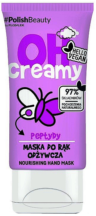 Pflegende Handmaske mit Peptiden - Floslek Oh! Creamy Nourishing Hand Mask Peptides — Bild N1