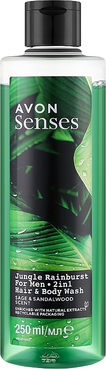 Shampoo-Duschgel für Männer Tropischer Dschungel - Avon Senses Hair & Body Wash — Bild N1