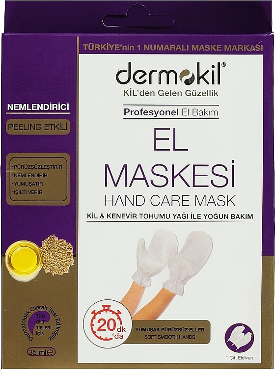 Handmaske mit Hanfsamenöl - Dermokil Hand Mask Hemp Seed Oil — Bild N1