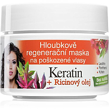 Düfte, Parfümerie und Kosmetik Tief regenerierende Haarmaske mit Keratin und Rizinusöl - Bione Cosmetics Keratin + Ricinovy Oil