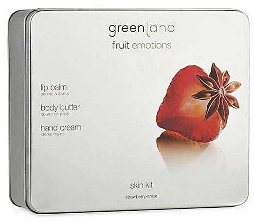 Set - Greenland Green Land Strawbery Skin Kit (lip/balm/3.9g + body/butter/120ml + hand/cream/75ml) — Bild N1