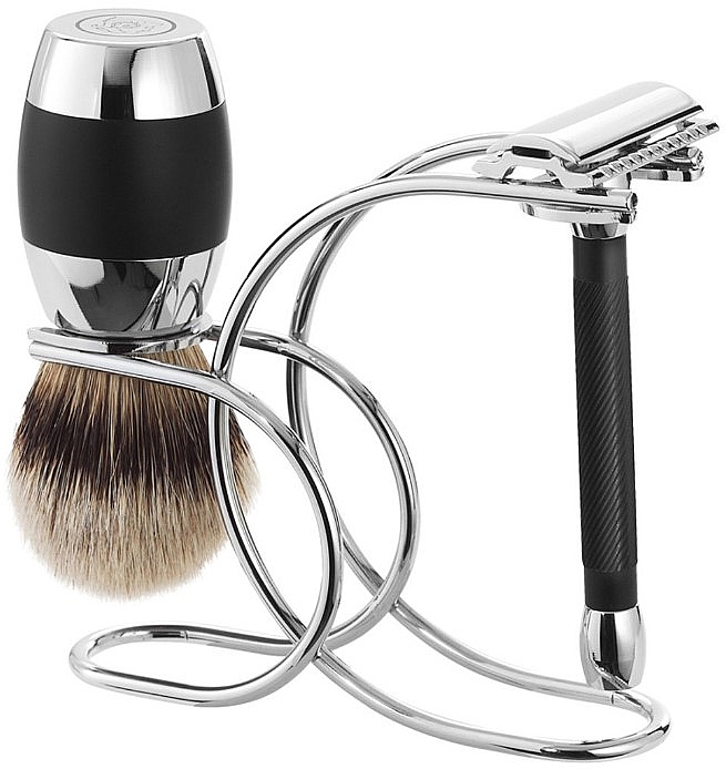 Rasierset - Merkur Shaving Brush Silvertip (Rasierpinsel 1 St. + Rasierhobel 1 St. + Rasierständer 1 St.) — Bild N1