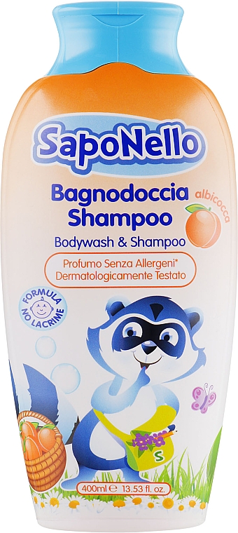 2in1 Shampoo-Duschgel mit Aprikose für Kinder - SapoNello Shower and Hair Gel — Bild N1