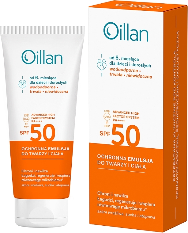 Sonnenschutzemulsion für Gesicht und Körper - Oillan Sun Spf50+  — Bild N2