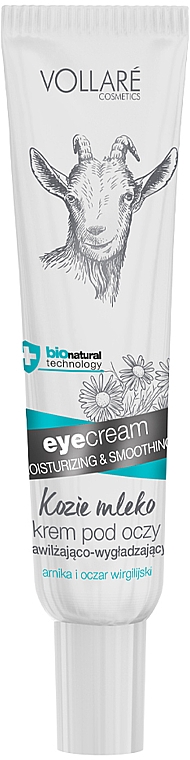 Feuchtigkeitsspendende und glättende Augenkonturcreme mit Ziegenmilch - Vollare Goat's Milk Eye Cream