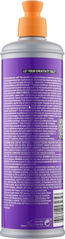 Shampoo mit violetten Pigmenten für kühle Blondtöne - Tigi Bed Head Serial Blonde Purple Toning Shampoo — Bild N2