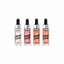 Make-up Set (Highlighter 4x13,76ml) - NYX Professional Makeup Diamonds & Ice, Please Shimmer Body Oil — Bild N2