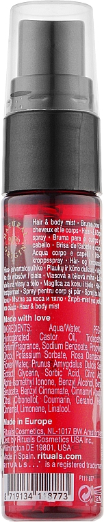 Feuchtigkeitsspendender Haar- und Körpernebel mit indischer Rose und Honig - Rituals The Ritual of Ayurveda Body Mist — Bild N2