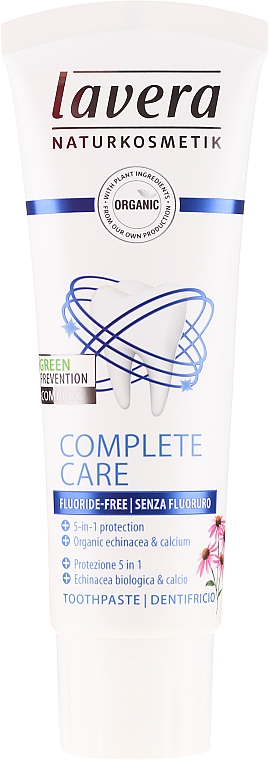 Fluoridfreie Zahnpasta mit 5-fachem Rundumschutz - Lavera Complete Care Toothpaste — Bild N1