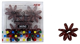 Düfte, Parfümerie und Kosmetik Spiral-Haargummis mini 5 St. braun - Rolling Hills 5 Traceless Hair Rings Mini Brown
