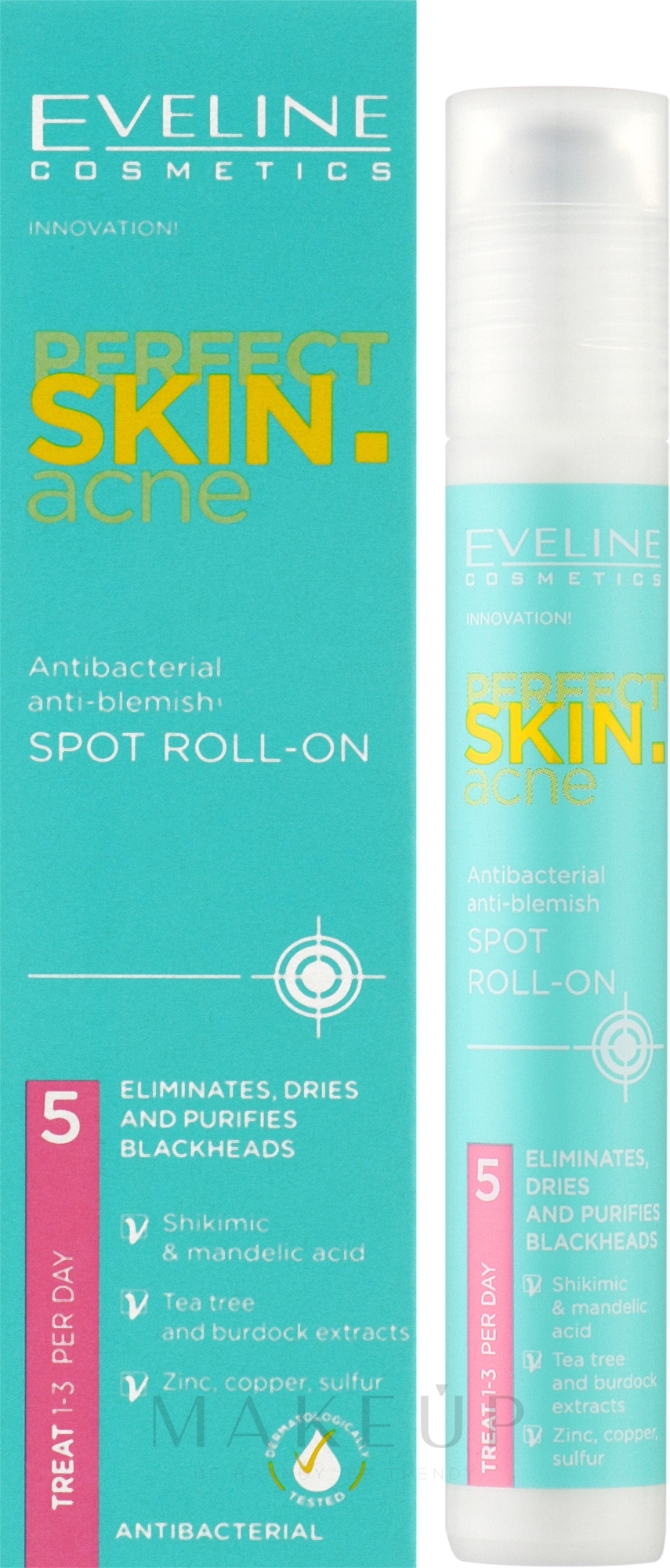 Spot-Roll-on zur Beseitigung von Unvollkommenheiten - Eveline Cosmetics Perfect Skin.acne Face Roll — Bild 15 ml