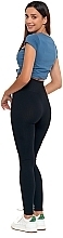 Gerippte Damen-Leggings mit hoher Taille schwarz - Moraj — Bild N3