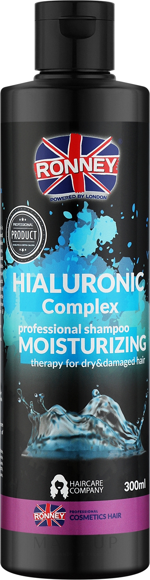 Feuchtigkeitsspendendes Shampoo mit Hyaluronsäure für trockenes und geschädigtes Haar - Ronney Hyaluronic Complex Moisturizing Szampoo — Bild 300 ml