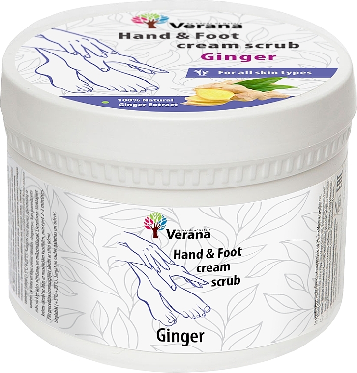 Schützendes Creme-Peeling für Hände und Füße Ingwer - Verana Protective Hand & Foot Cream-scrub Ginger — Bild N1