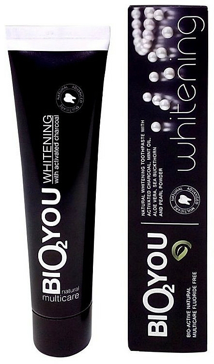 Aufhellende Zahnpasta mit Aktivkohle - Bio2You Whitening Natural Toothpaste — Bild N1