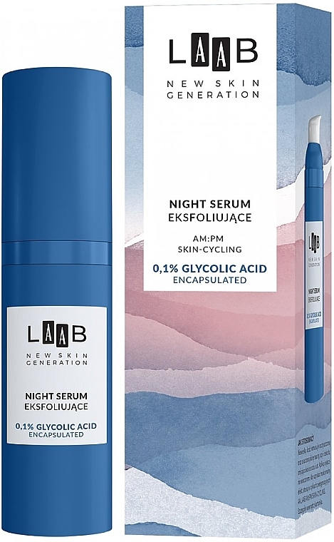 Gesichtsserum für die Nacht mit Glykolsäure - AA Cosmetics LAAB Night Serum 0.1% Glycolic Acid  — Bild N1