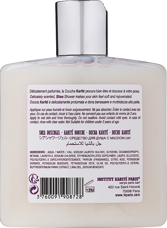 Sanftes und feuchtigkeitsspendendes Duschgel mit Sheabutter und Lavendelduft - Institut Karite Lavender Shea Shower Gel — Bild N2