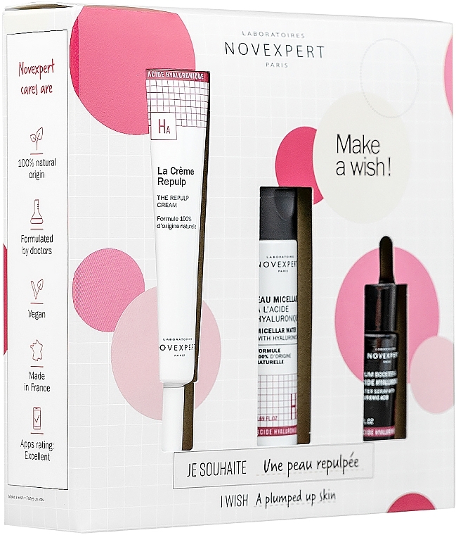 Set mit Hyaluronsäure 3,2% - Novexpert Plumped Up Skin Box (Creme 40ml + Mizellen Wasser 50ml + Serum 10ml) — Bild N3