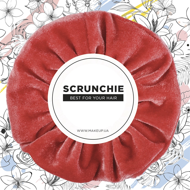 Scrunchie-Haargummi Koralle Velour Classic - MAKEUP Hair Accessories — Bild N1