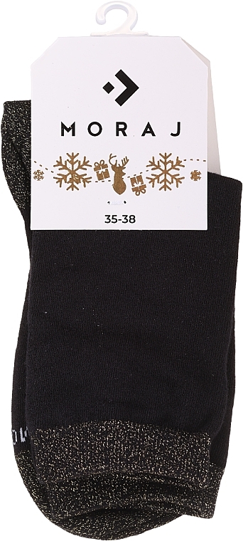 Damensocken mit Weihnachts-Hirsch-Muster, CSLS250-018, schwarz - Moraj — Bild N2