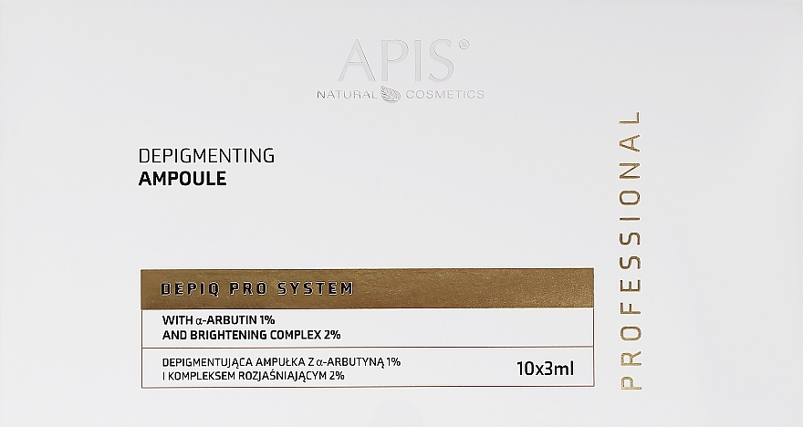Depigmentierungsampulle mit Alpha-Arbutin 1% - Apis Depiq Pro System Depigmenting Ampoule  — Bild N1