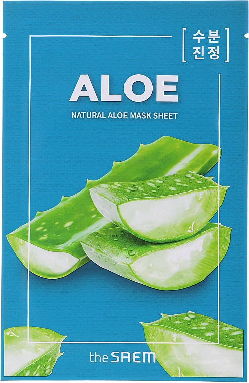 Entspannende Tuchmaske für das Gesicht mit Aloe - The Saem Natural Skin Fit Relaxing Mask Sheet Aloe — Bild N1