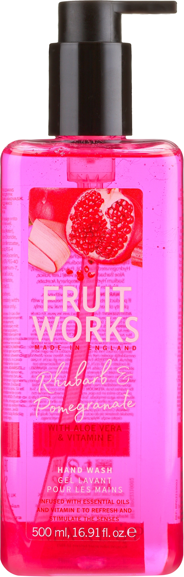 Flüssige Handseife mit Rhabarber und Granatapfel - Grace Cole Fruit Works Hand Wash Rhubarb & Pomegranate — Bild 500 ml
