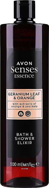 Elixier für Bad und Dusche Geraniumblatt und Orange - Avon Senses Essence Geranium Leaf & Orange Bath & Shower Elixir  — Bild N1