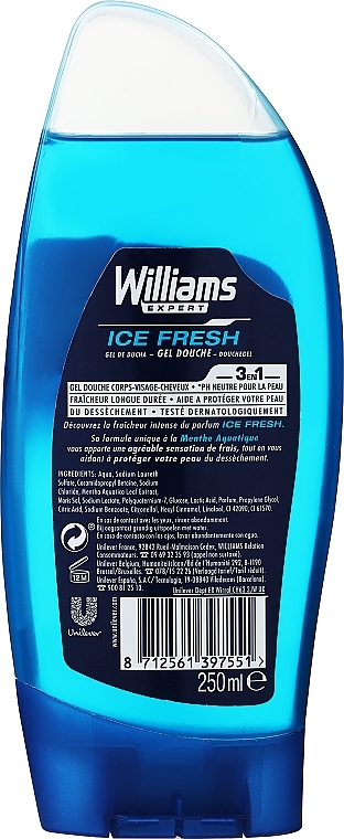 3in1 Erfrischendes Duschgel für Körper, Gesicht und Haar - Williams Expert Ice Fresh Shower Gel — Bild N2