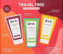 Düfte, Parfümerie und Kosmetik Q+A Travel Trio (Duschgel 50ml + Körperpeeling 50ml + Körperlotion 50ml)  - Gesichtspflegeset
