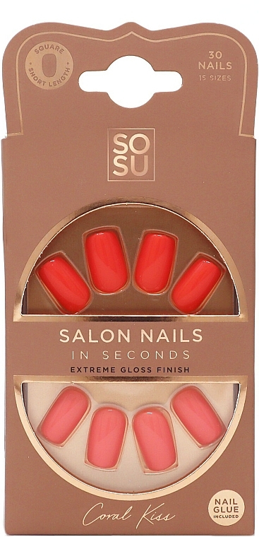 Falsche Nägel - Sosu by SJ Salon Nails In Seconds Coral Kiss — Bild N1