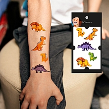 Temporäre Tattoos für Kinder Orangene Dinosaurier - Tattooshka — Bild N4