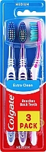 Zahnbürste mittel blau, lila, rosa 3 St. - Colgate Extra Clean Medium — Bild N1