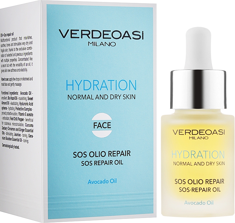 Reparierendes SOS Gesichtsöl für normale und trockene Haut mit Avocadoöl - Verdeoasi Sos Repair Oil — Bild N2