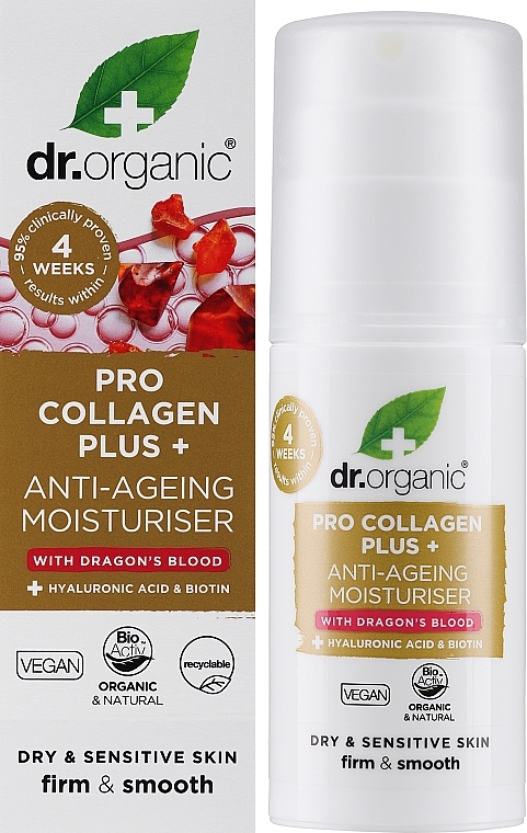 Anti-Aging-Gesichtscreme mit Drachenblut - Dr. Organic Pro Collagen Plus+ Anti Aging Moisturiser With Dragons Blood — Bild N2