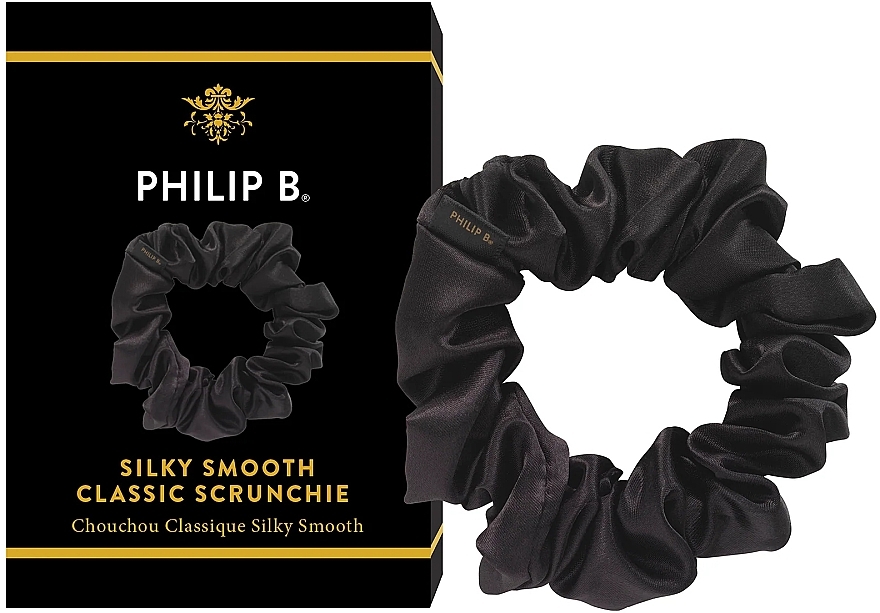Haargummi schwarz - Philip B Silky Smooth Classic Scrunchie — Bild N2