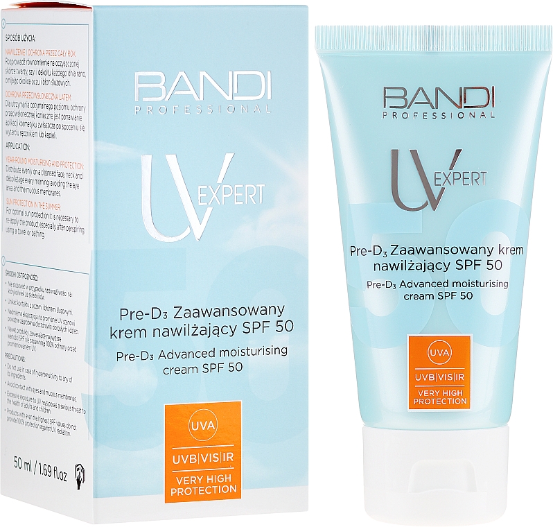 Feuchtigkeitsspendende Sonnenschutzcreme für das Gesicht SPF 50 - Bandi Professional UV Expert Advanced Moisturising Cream SPF50 — Bild N1