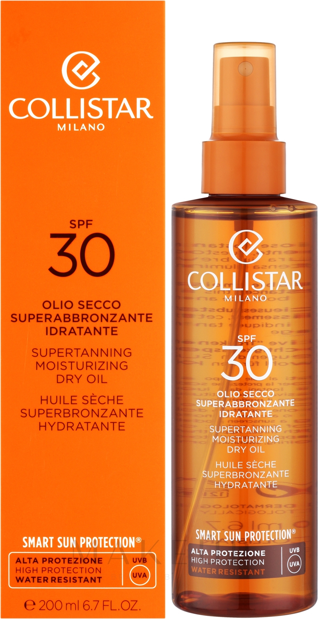 Trockenes Bräunungsöl - Collistar Sun Care Supertanning Moisturizing Dry Oil SPF30 — Bild 200 ml