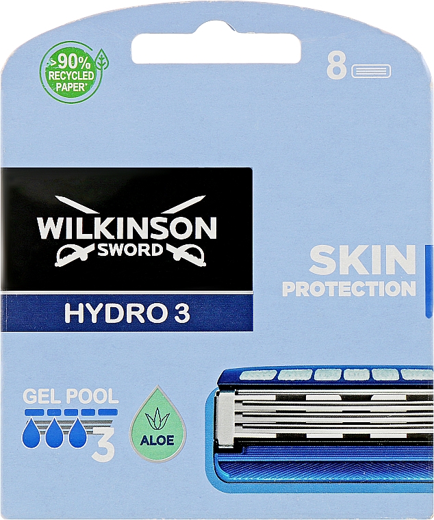 Ersatzklingenset Hydro 3 8 St. - Wilkinson Sword Hydro 3 Skin Protection Aloe — Bild N1