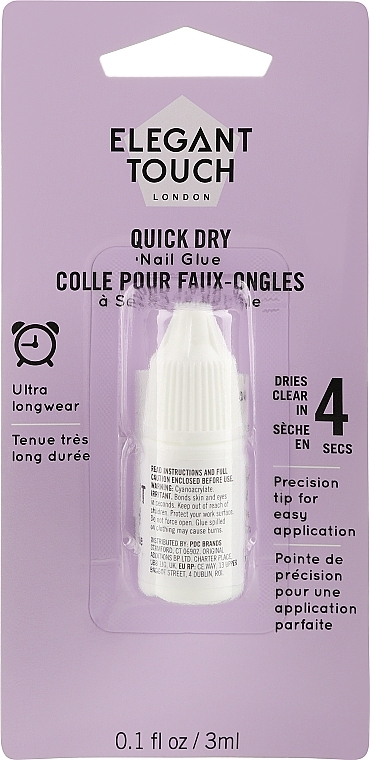Schützender Nagelkleber - Elegant Touch 4 Second Proctective Nail Glue Clear — Bild N1