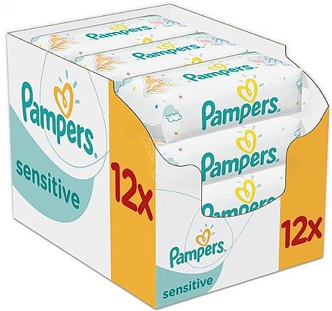 Feuchttücher für Babys 12x56 St. - Pampers Sensitive Wipes — Bild N2