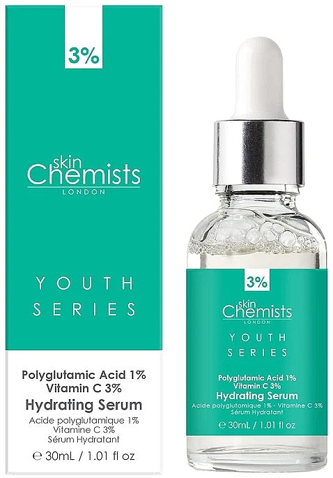 Gesichtsserum - Skin Chemists Youth Series Polyglutamic Acid 1%, Vitamin C 3% Hydrating Serum — Bild N2