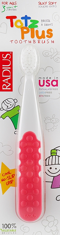 Kinderzahnbürste rosa-weiß - Radius Totz Plus Toothbrush — Bild N1
