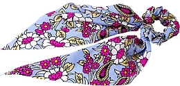 Haargummi blauer Blumendruck - Lolita Accessories — Bild N1