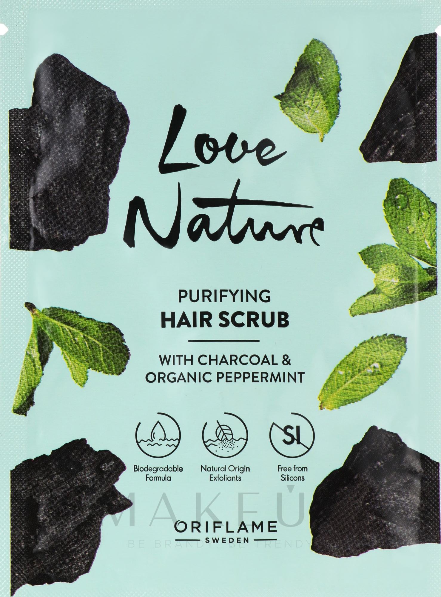Peeling-Shampoo für die Haare mit Aktivkohle und Bio-Minze - Oriflame Love Nature  — Bild 20 ml